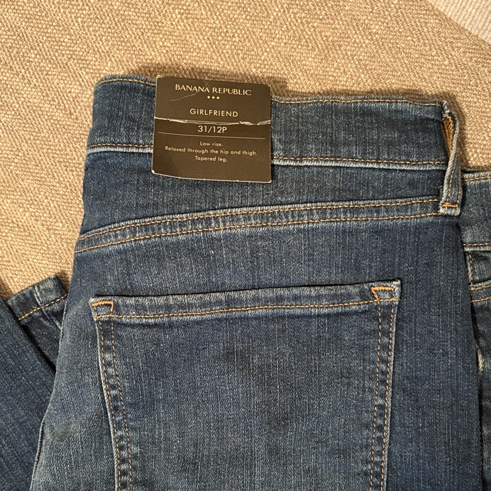 Banana republic girlfriend, jeans, and a size 31/12P petite NWT